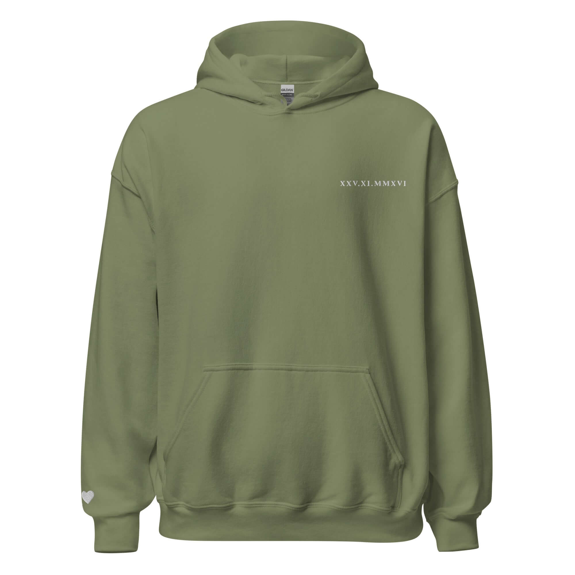 Roman Numeral Date Hoodie – Personalized Embroidered Hoodie, Couples or Friend Gift