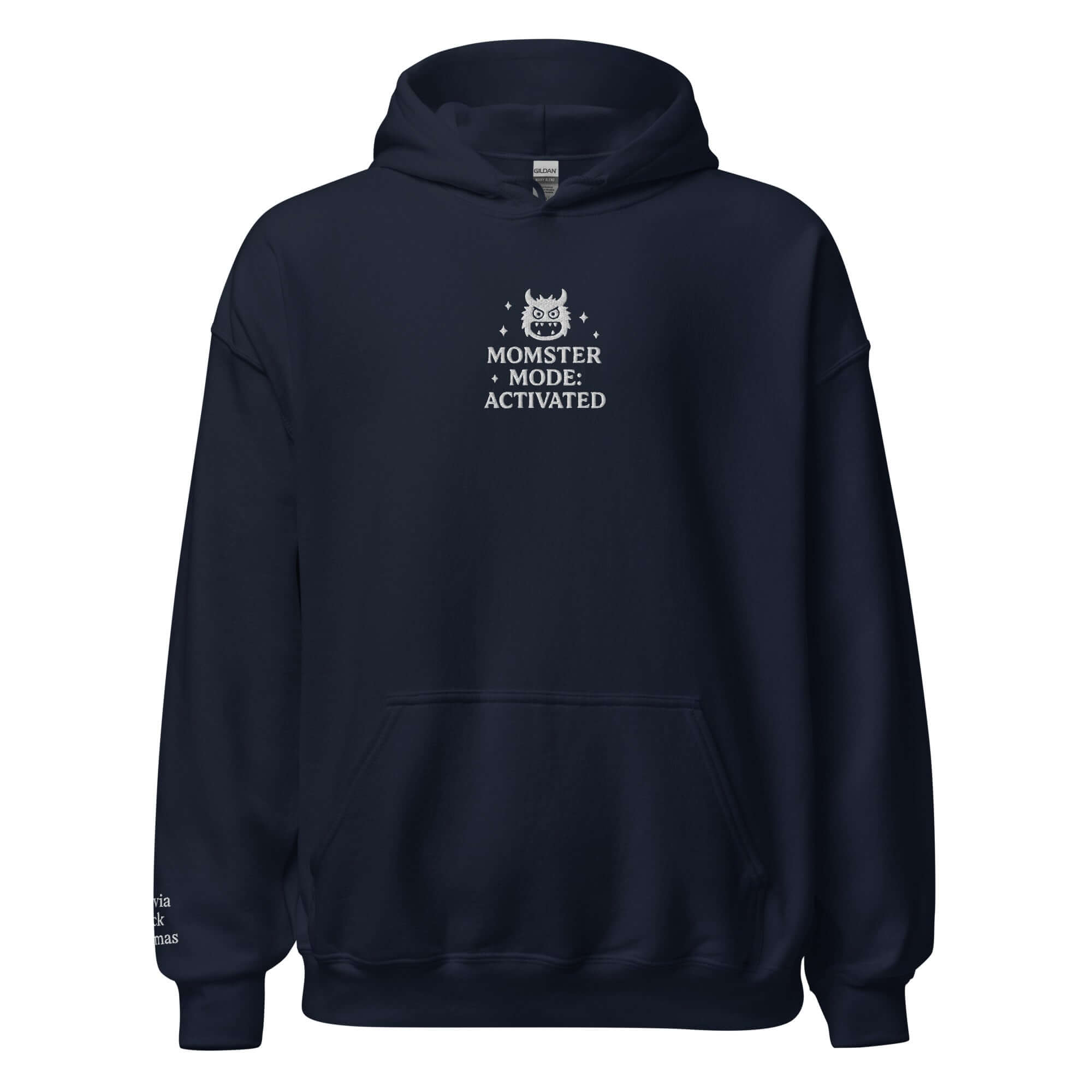 Momster Mode Hoodie - Halloween Personalized Embroidered Hoodie, Mother Gift