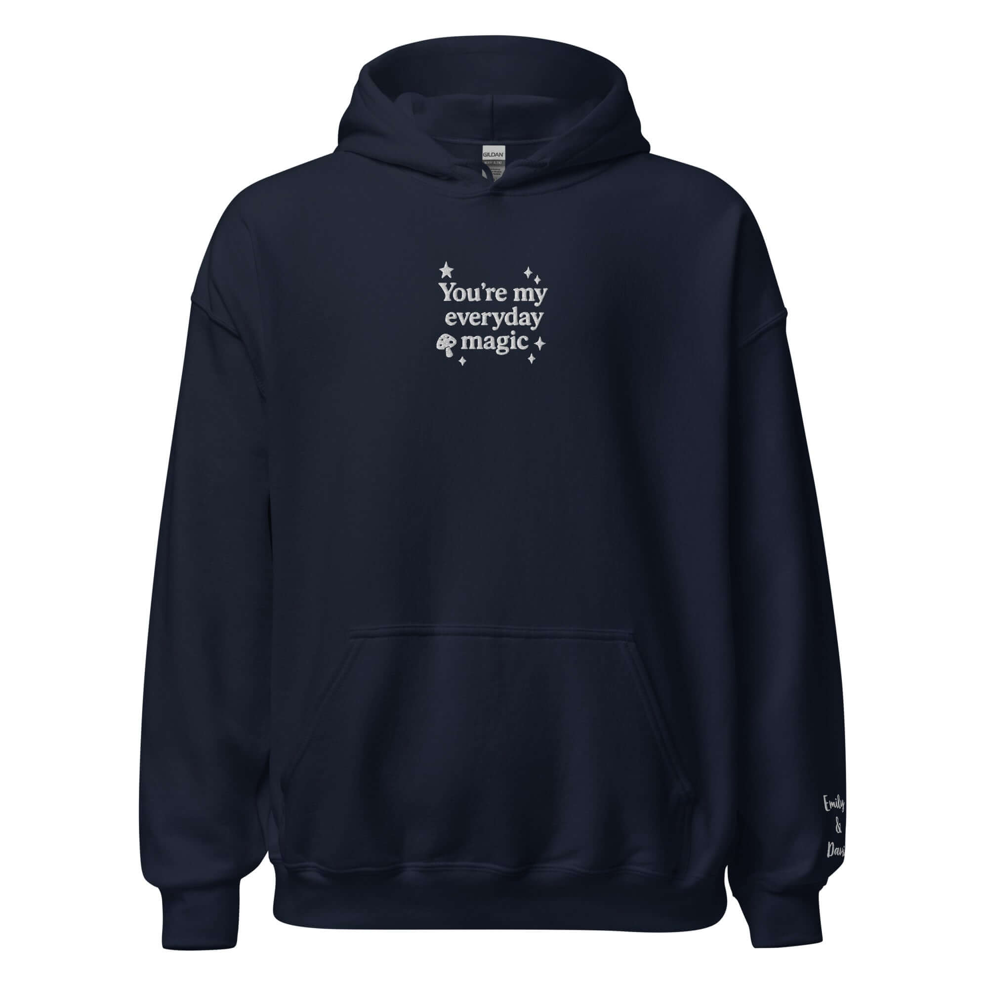 Everyday Magic Mushroom Hoodie – Personalized Embroidered Sweatshirt, Couples or Family Gift