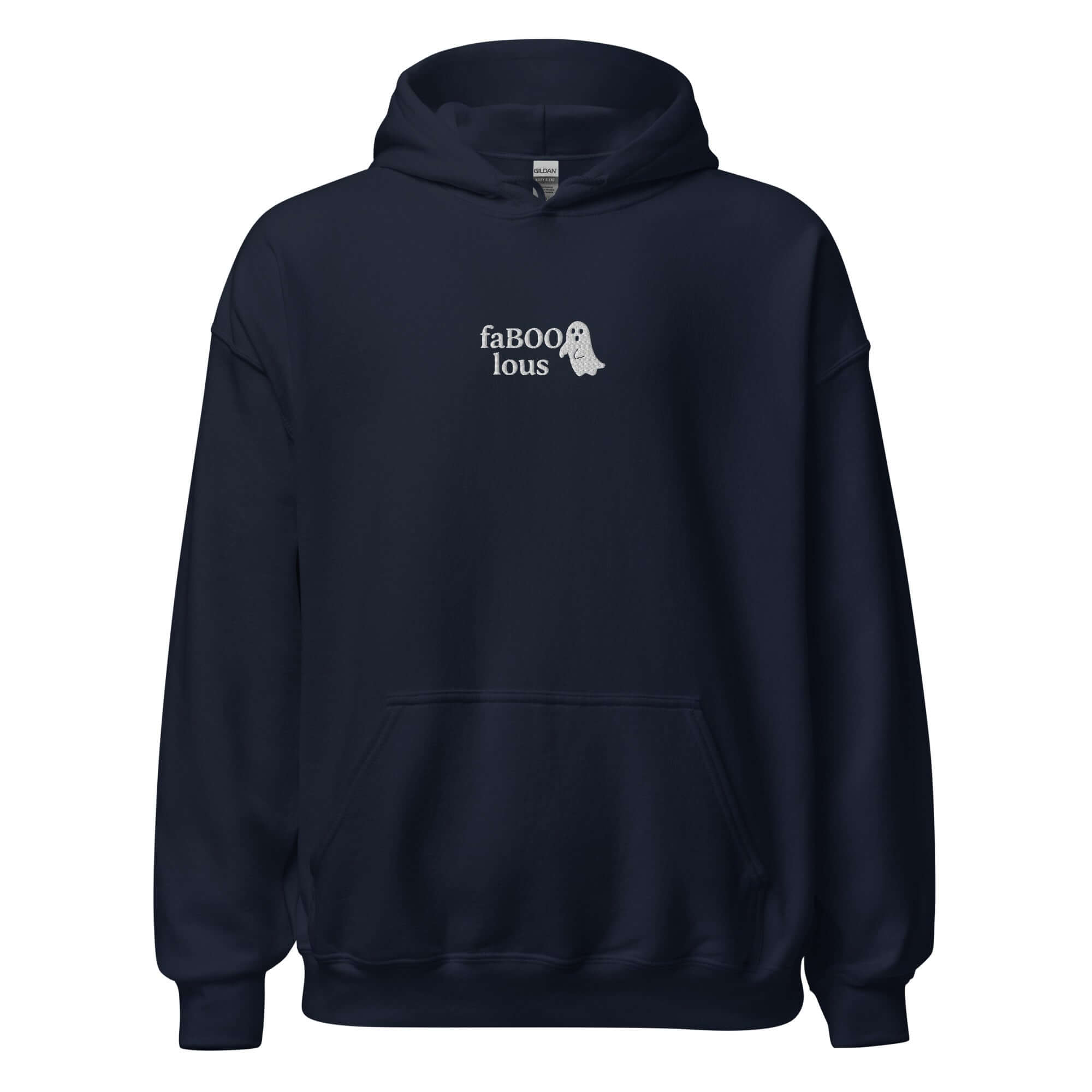 FaBOOlous Ghost Hoodie – Embroidered Halloween Hoodie, Spooky Season Gift