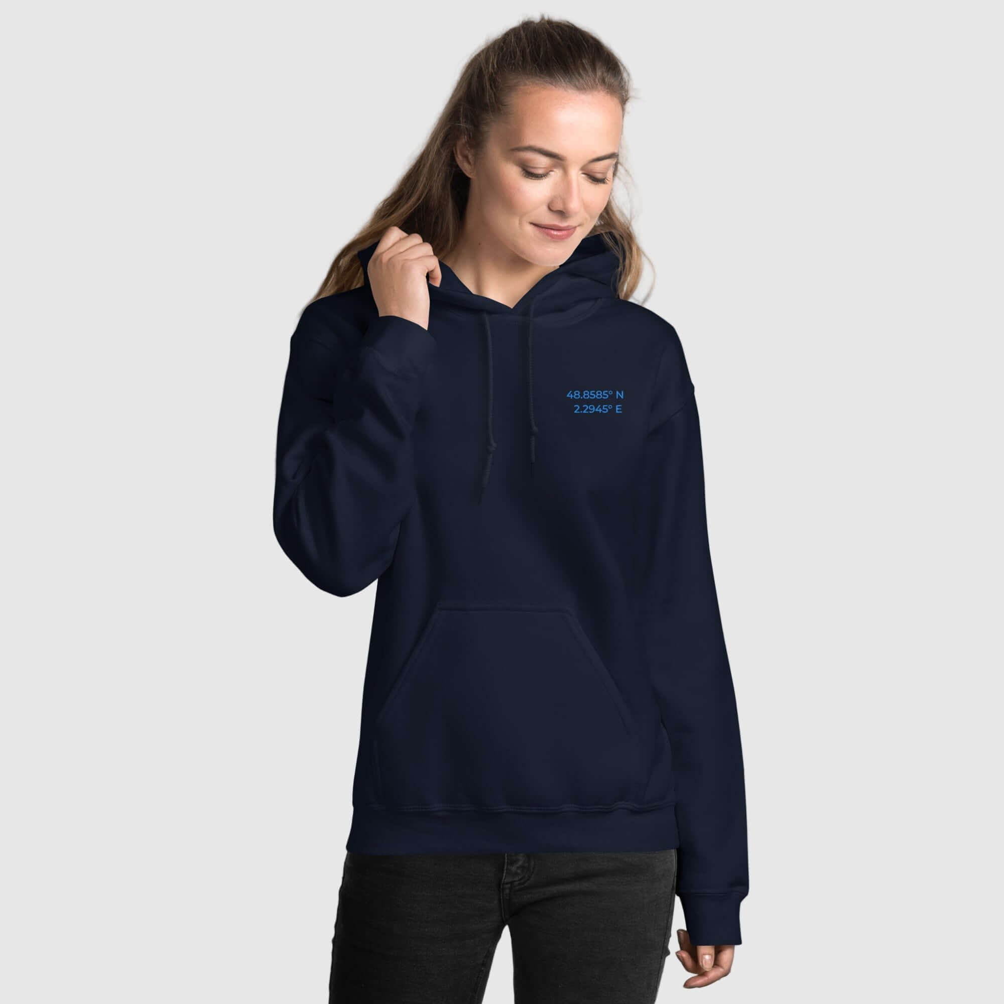 Coordinates Hoodie – Personalized Embroidered Hoodie, Meaningful Gift