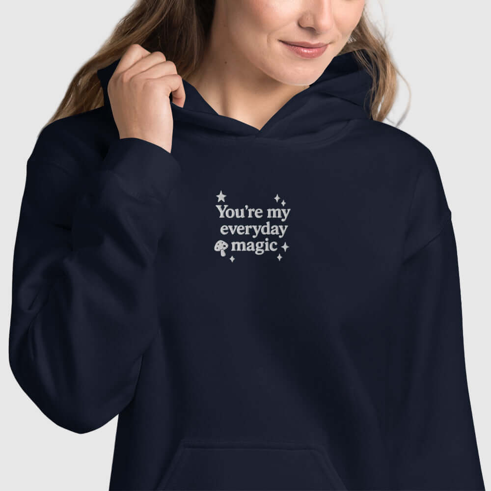 Everyday Magic Mushroom Hoodie – Personalized Embroidered Sweatshirt, Couples or Family Gift