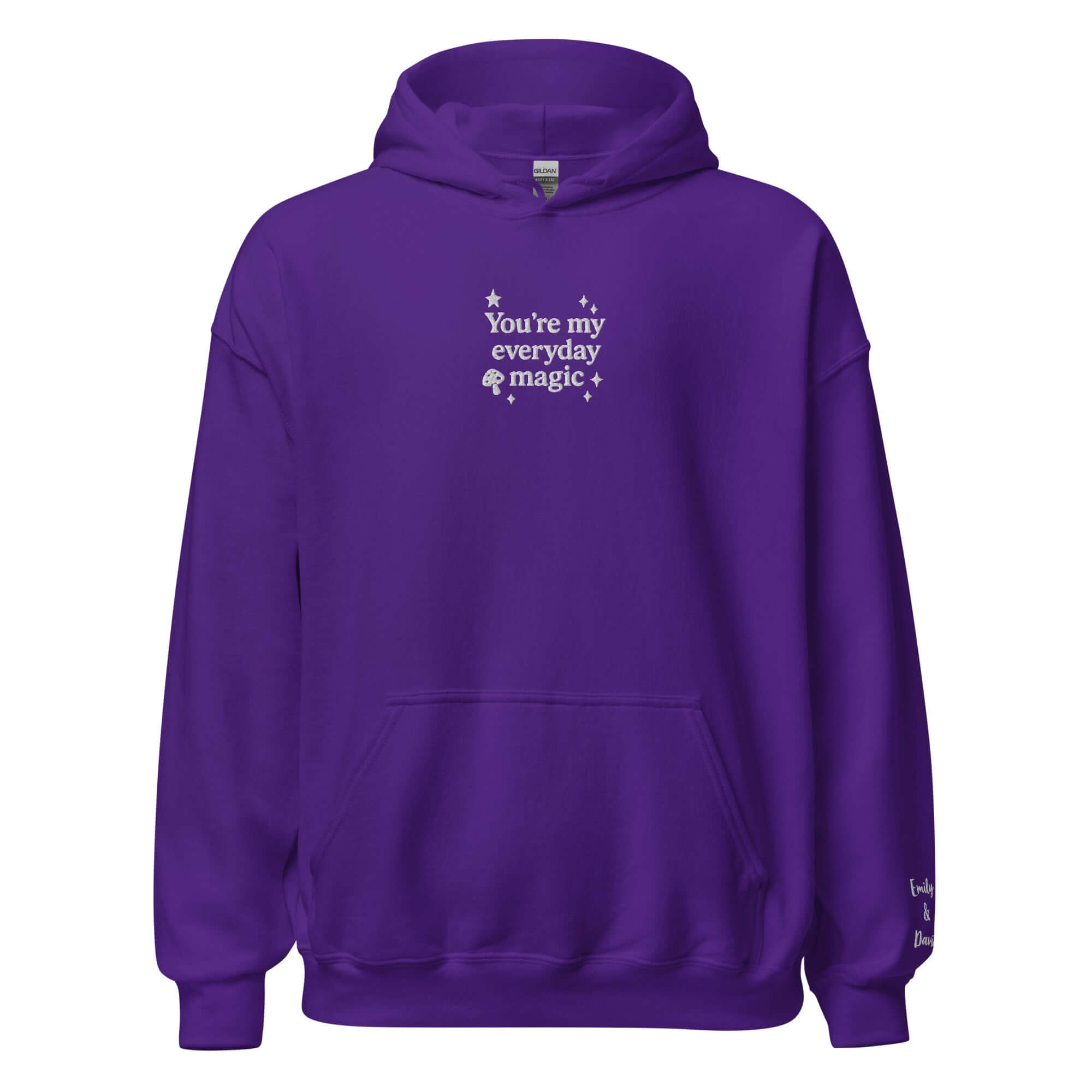 Everyday Magic Mushroom Hoodie – Personalized Embroidered Sweatshirt, Couples or Family Gift