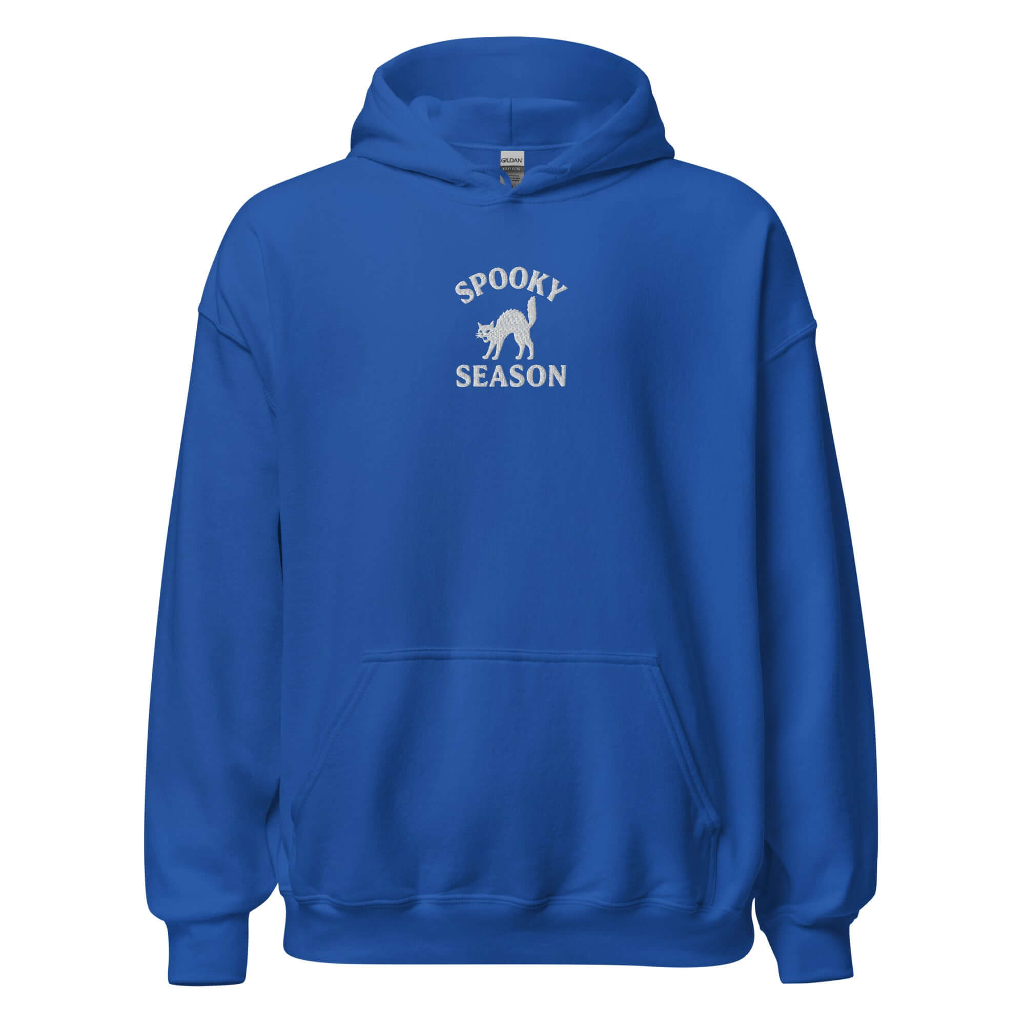 Spooky Season Hoodie – Embroidered Halloween Hoodie, Black Cat Gift