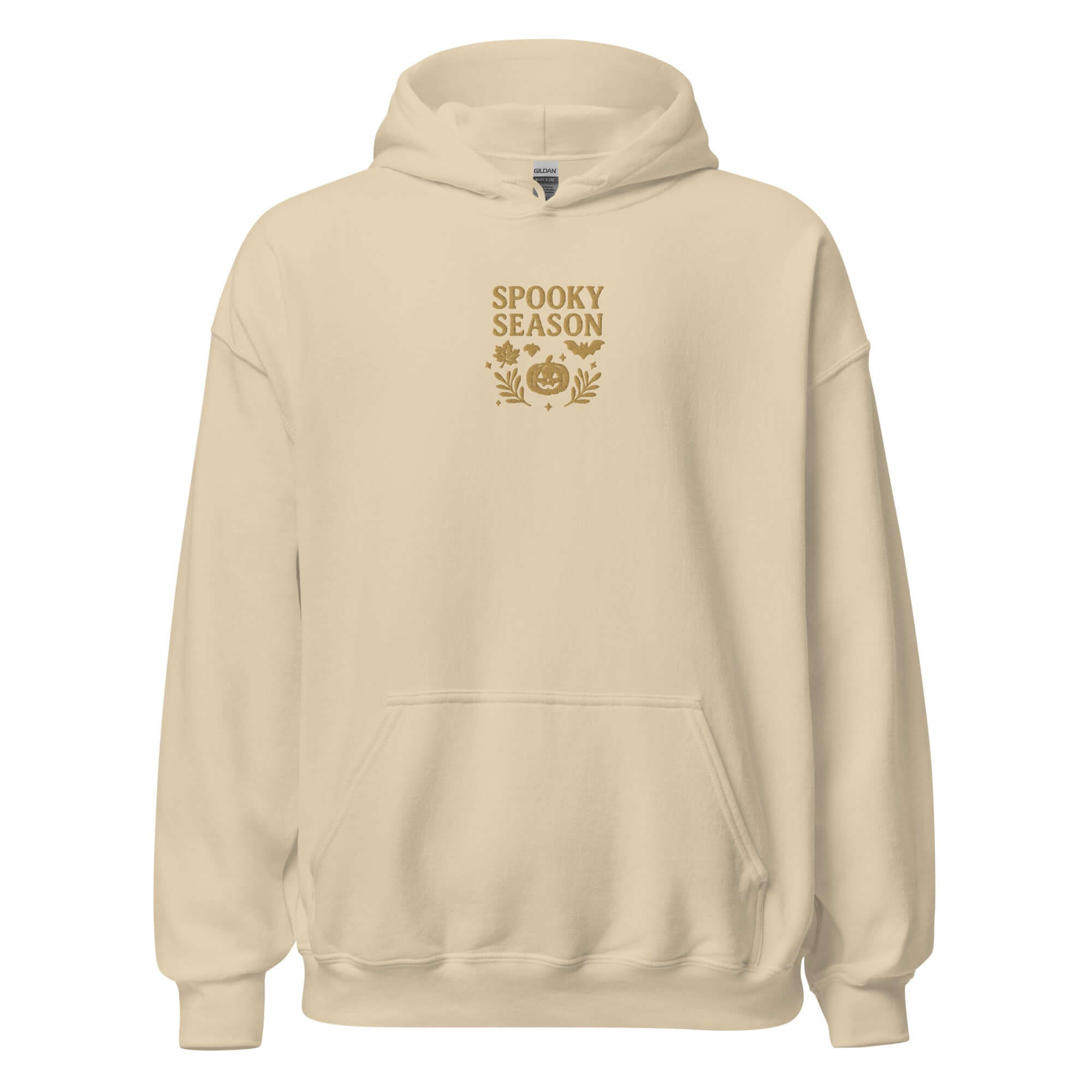 Spooky Season Pumpkin & Bat Hoodie – Personalized Embroidered Hoodie, Halloween Fall Gift