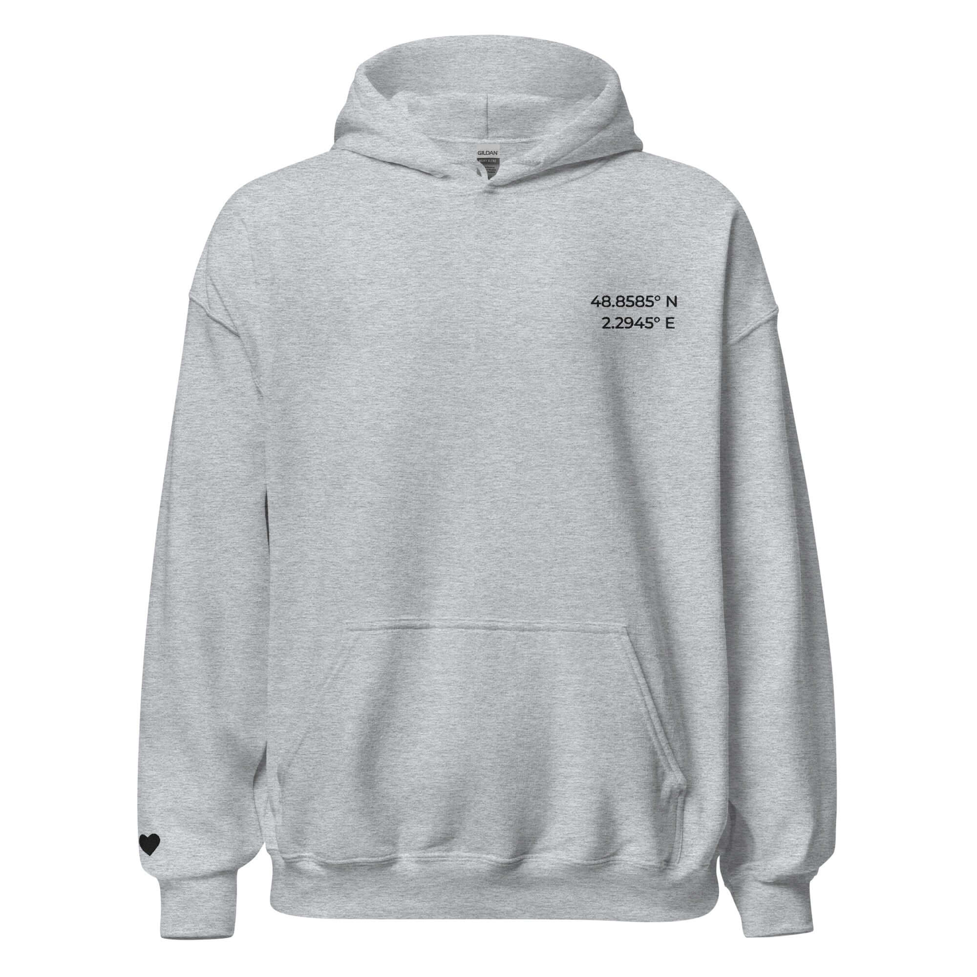 Coordinates Hoodie – Personalized Embroidered Hoodie, Meaningful Gift