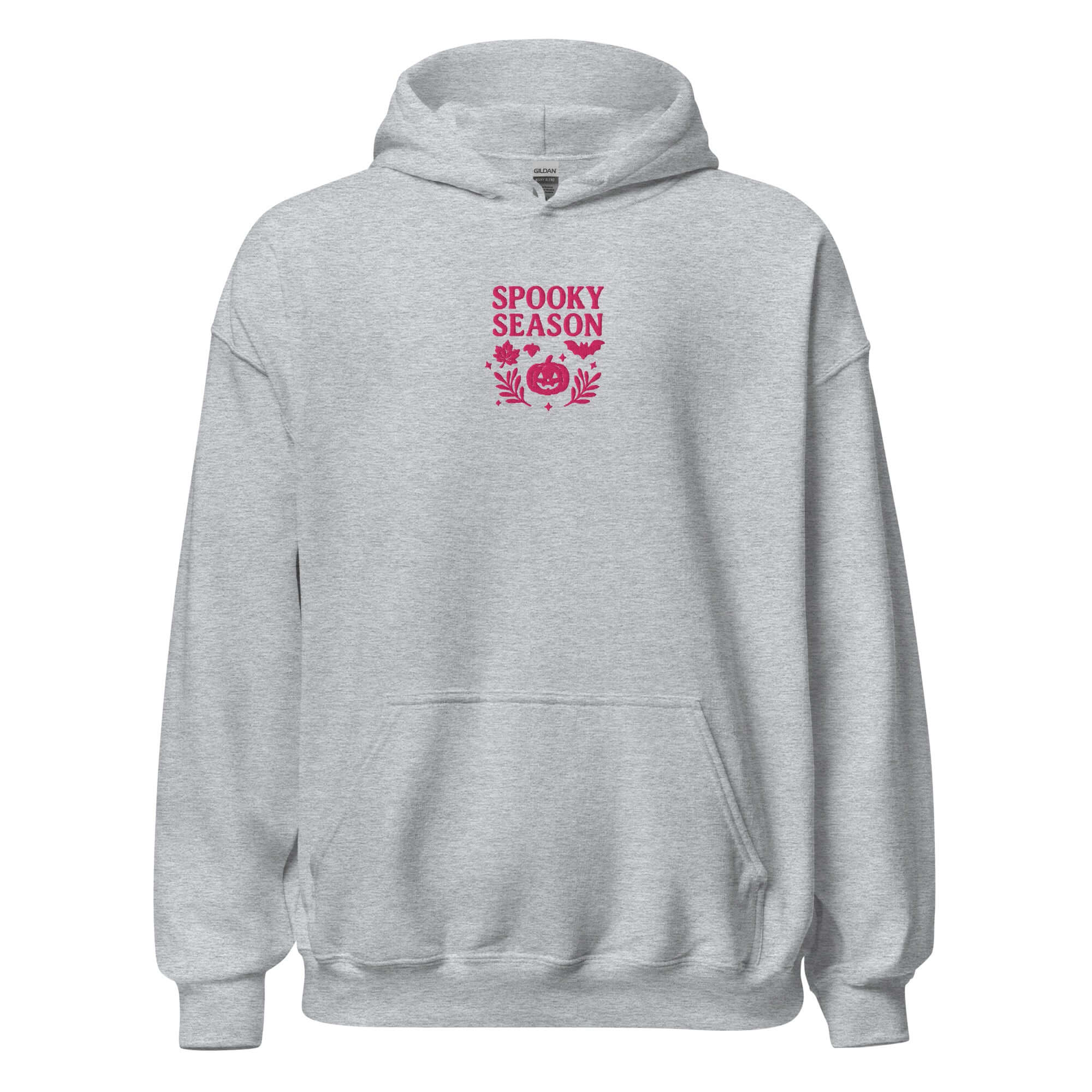 Spooky Season Pumpkin & Bat Hoodie – Personalized Embroidered Hoodie, Halloween Fall Gift