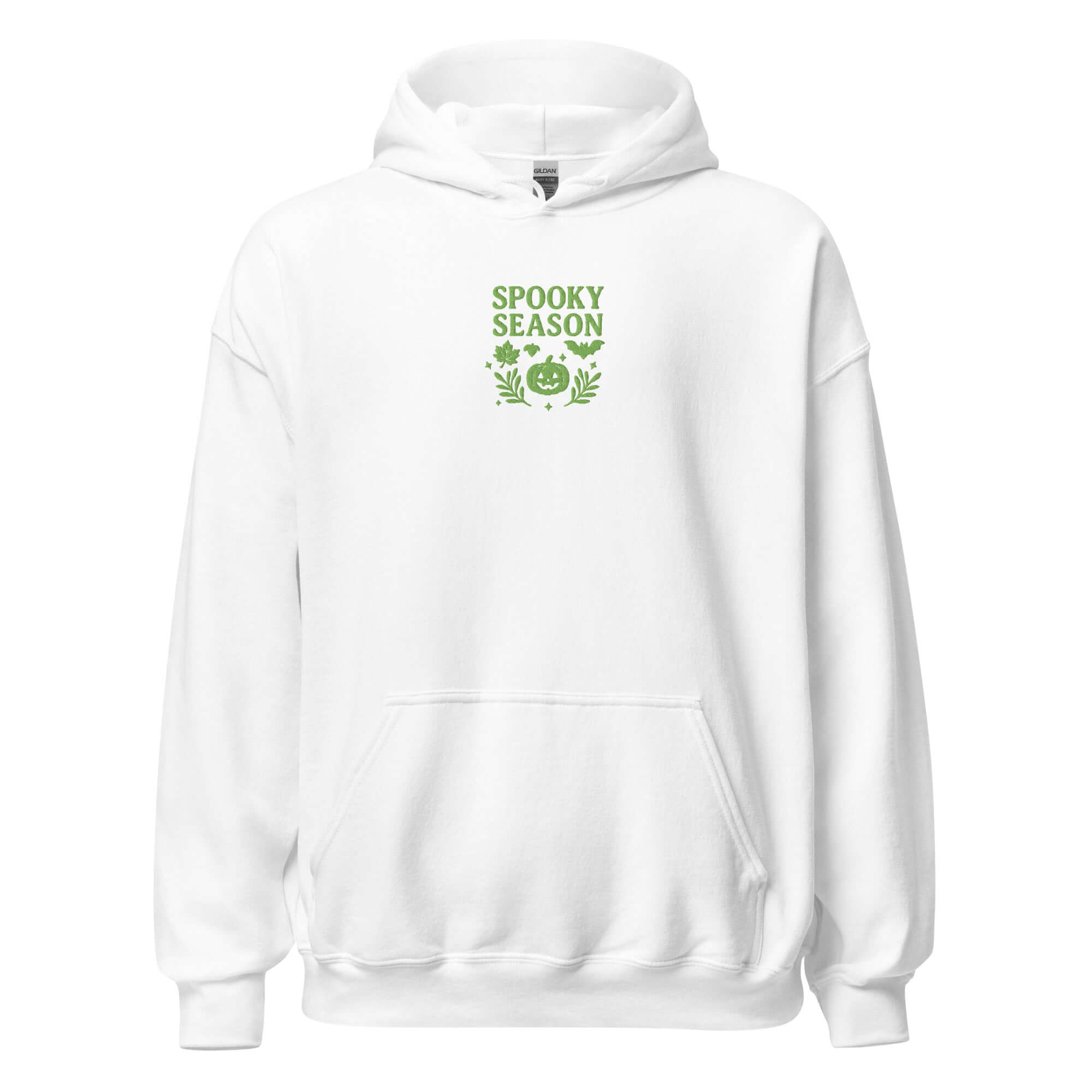 Spooky Season Pumpkin & Bat Hoodie – Personalized Embroidered Hoodie, Halloween Fall Gift