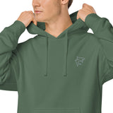 Embroidered Shark Pigment-Dyed Premium Unisex Hoodie