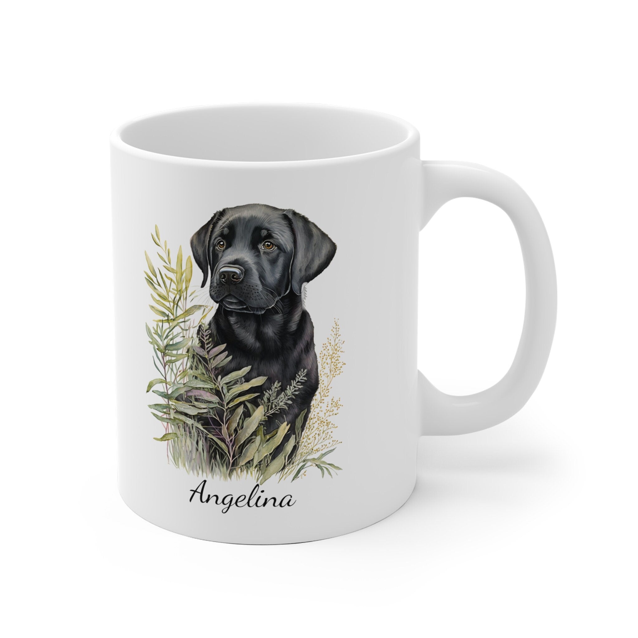 Personalized Black Labrador Puppy Coffee Mug