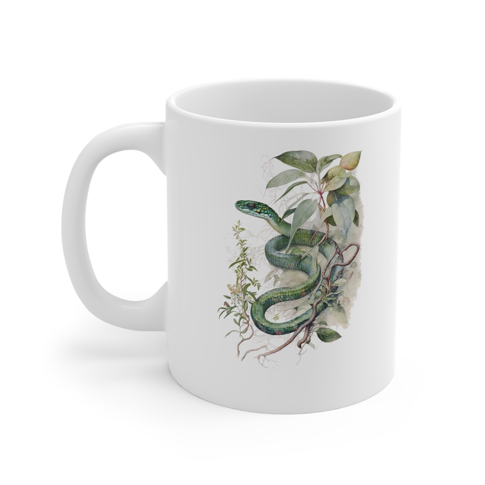 Personalized Green Tree Snake Coffee Mug