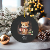 Personalized Child's First Christmas Fox Ornament