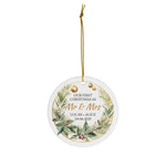 Personalized Mr & Mrs First Christmas Married Floral Ornament