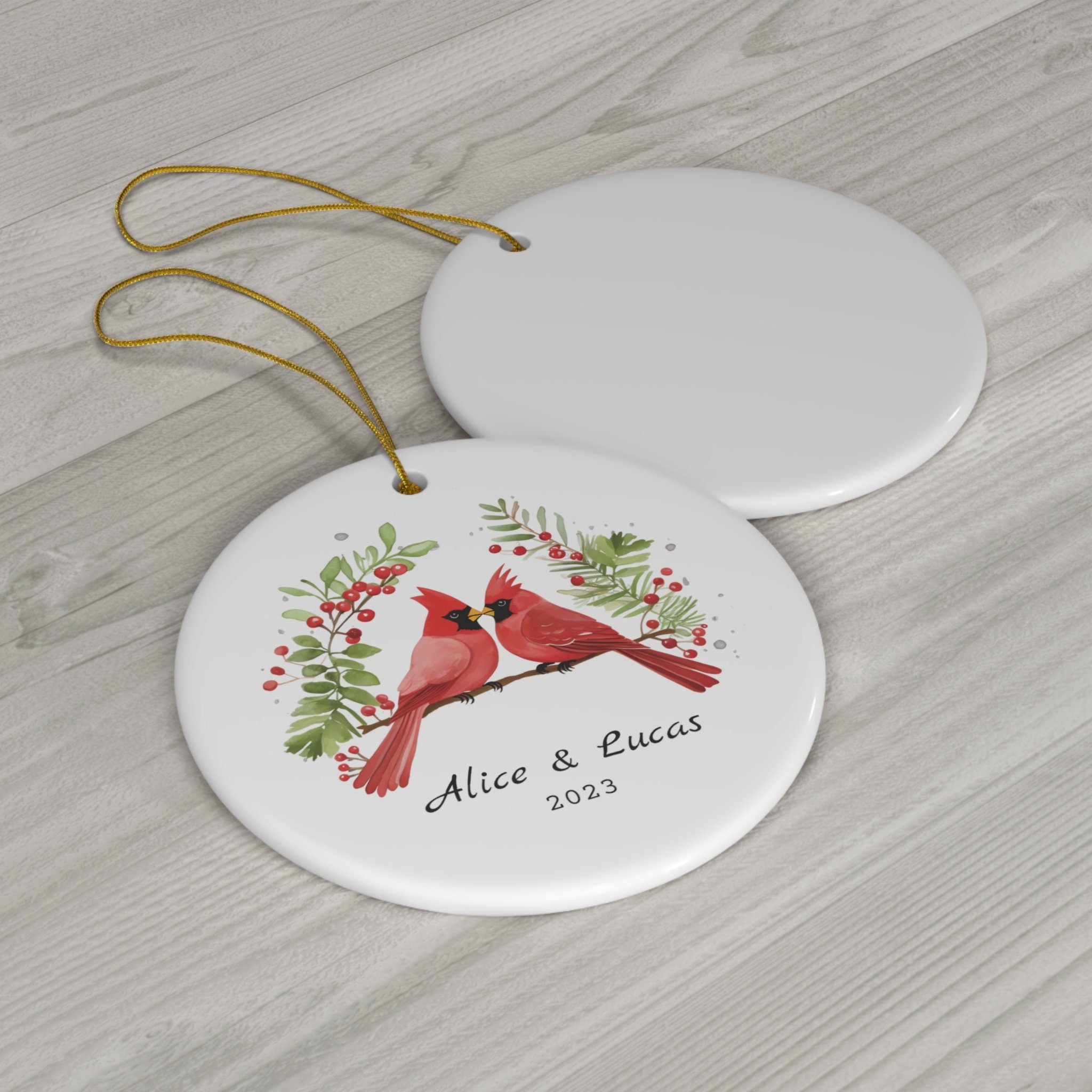 Personalized Cardinal Birds Ornament