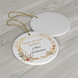 Personalized 'Hello World' New Baby Announcement Ornament