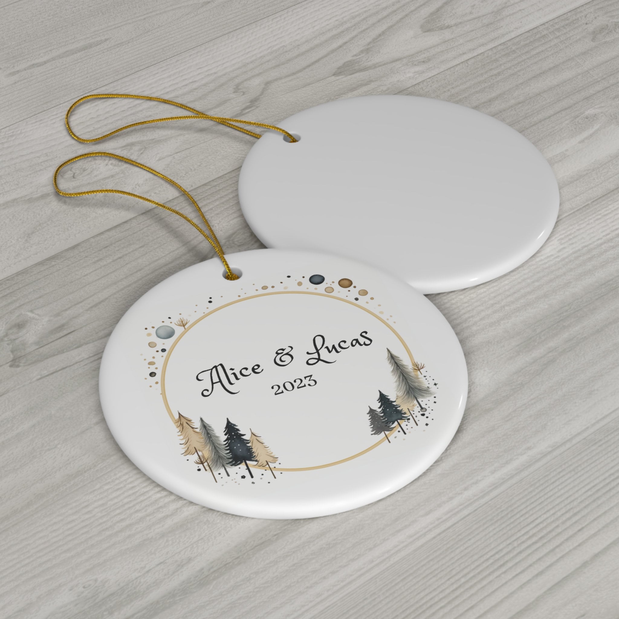 Personalized Modern Christmas Tree Ornament