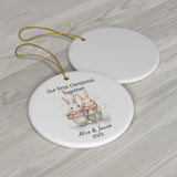 Personalized Our First Christmas Rabbit Couple Ornament