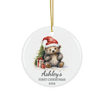 Personalized Santa Bear Holiday Keepsake Ornament