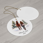 Personalized Horse & Girl Winter Ornament (4 Shapes)