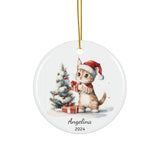 Personalized Gift-Giving Christmas Kitten Ornament