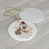 Personalized First Christmas Married Polar Bears Ornament