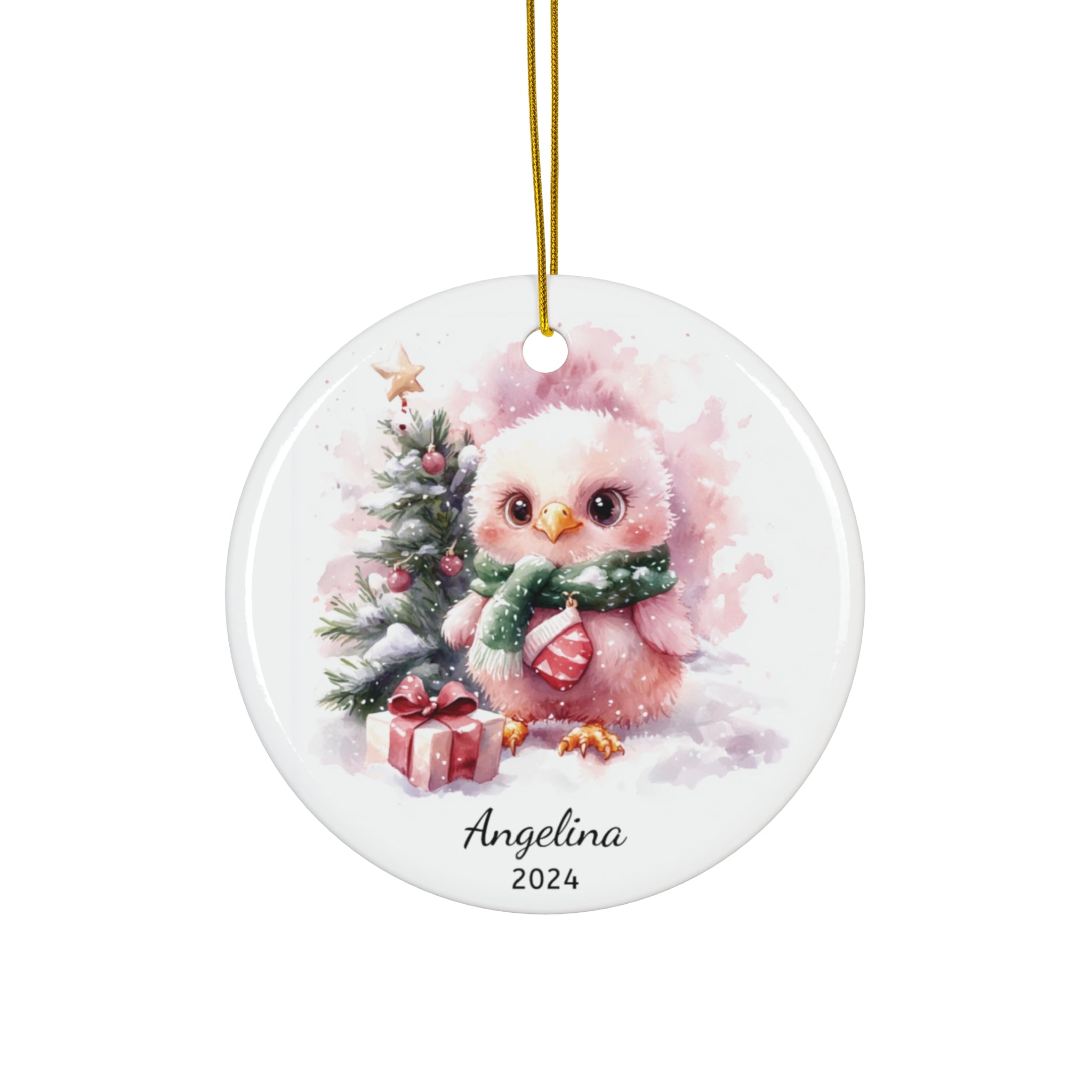 Personalized Fluffy Baby Eagle Chick Ornament