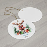 Personalized Winter Moose Holiday Ornament