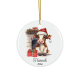 Personalized Christmas Cow Ornament