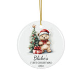 Personalized Festive Teddy Bear Keepsake Ornament