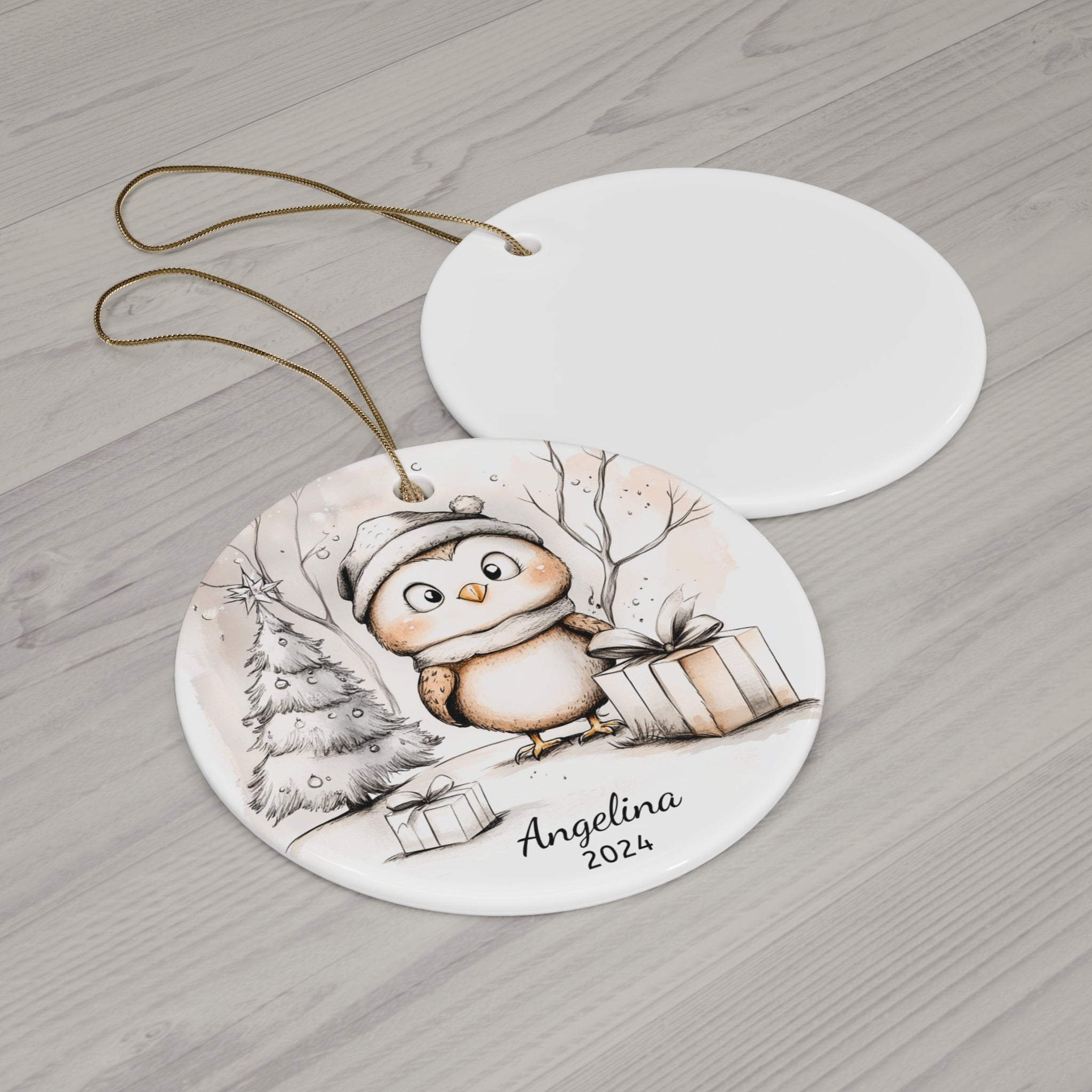 Personalized Owl & Christmas Gifts Ornament