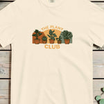 The Plant Club houseplants design on an Ivory garment-dyed cotton t-shirt