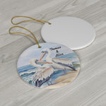 Personalized Pelicans Seabirds Beach Ornament