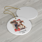 Personalized Christmas Cow Ornament