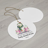 Personalized  Dad & 2 Daughters Polar Bear Ornament