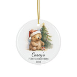 Personalized Cute Bear Christmas Keepsake Ornament