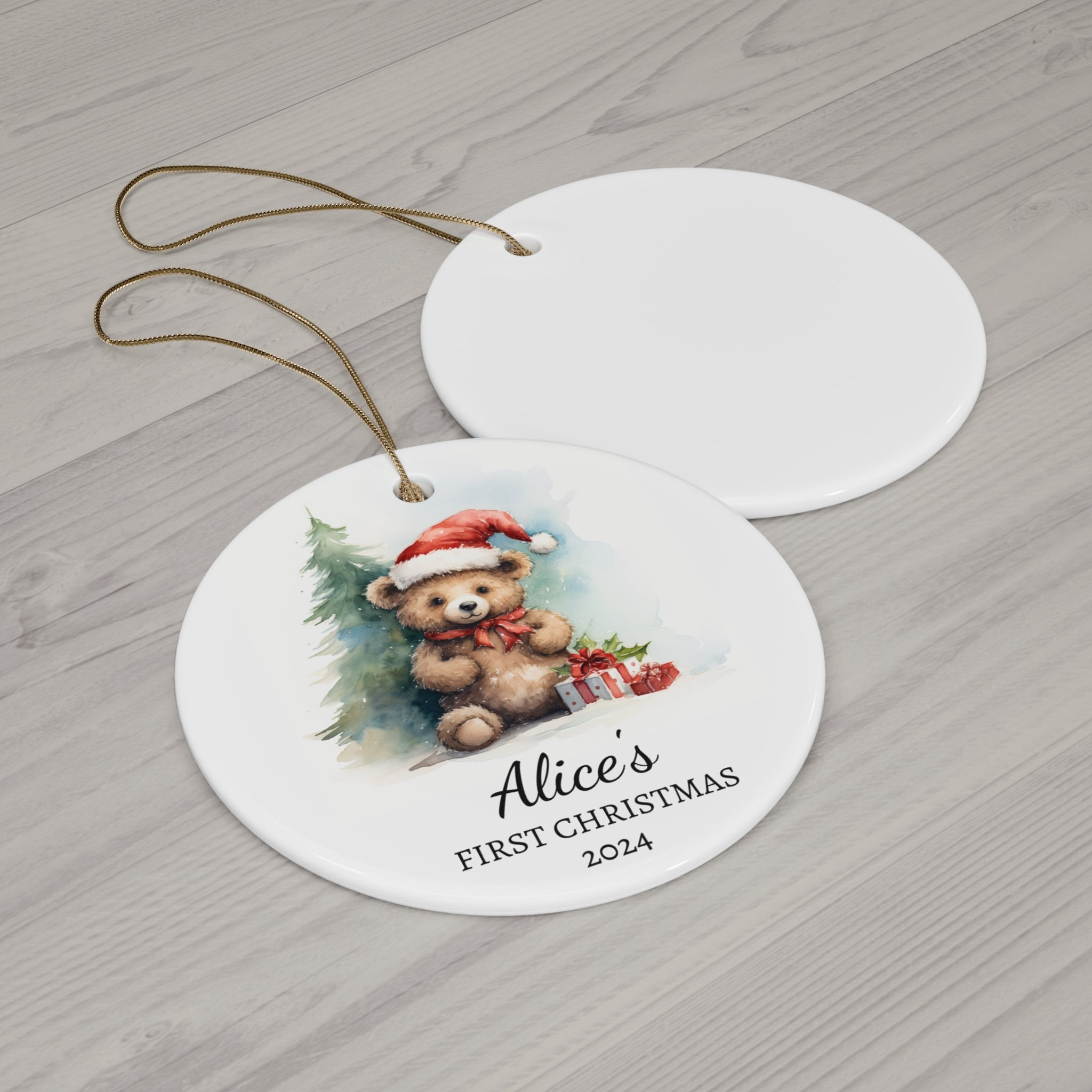 Personalized Charming Christmas Bear Ornament