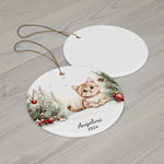 Personalized Festive Kitten with Baubles Ornament