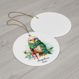 Personalized Long Green Scarf Eagle Ornament