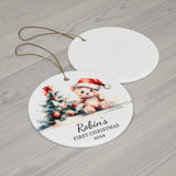 Personalized Festive Bear & Tree Keepsake Ornament