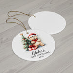 Personalized Festive Teddy Bear Keepsake Ornament