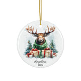 Personalized Moose & Gifts Holiday Ornament