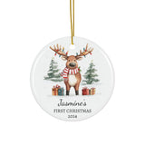 Personalized Reindeer in Holiday Lights Ornament