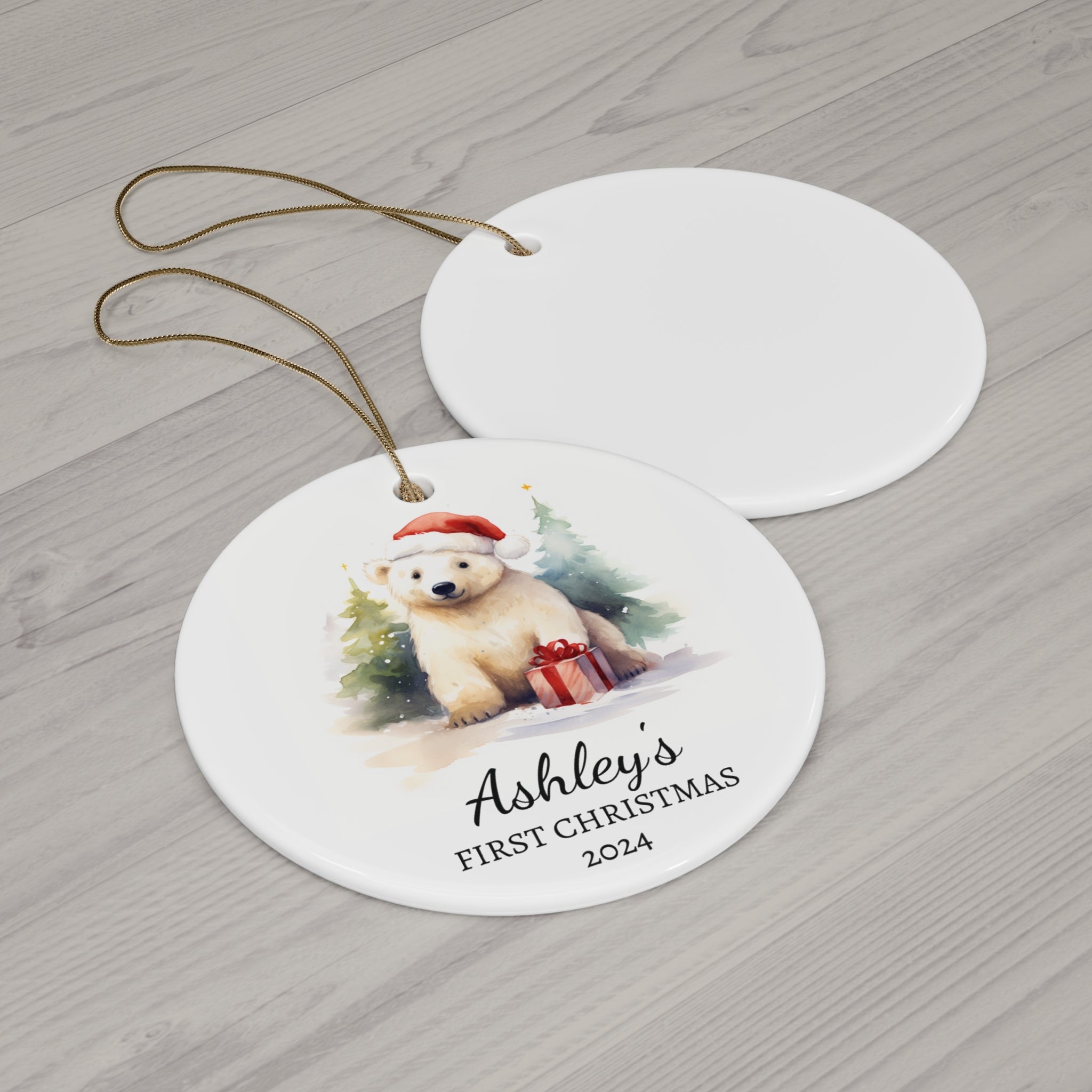 Personalized Polar Bear Christmas Ornament