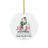 Personalized  Dad & 2 Daughters Polar Bear Ornament