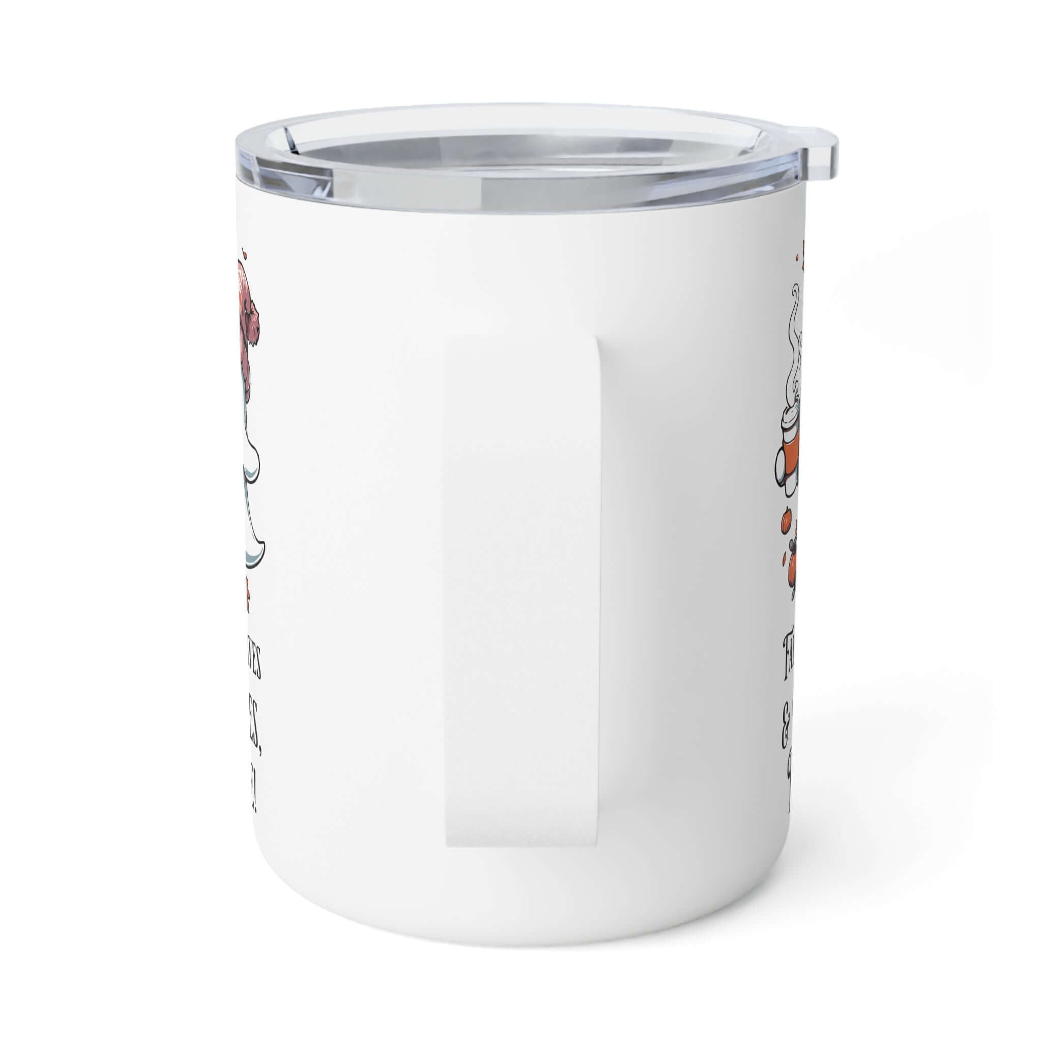 Cute Ghost Fall Autumn Insulated Mug With Lid, 10oz