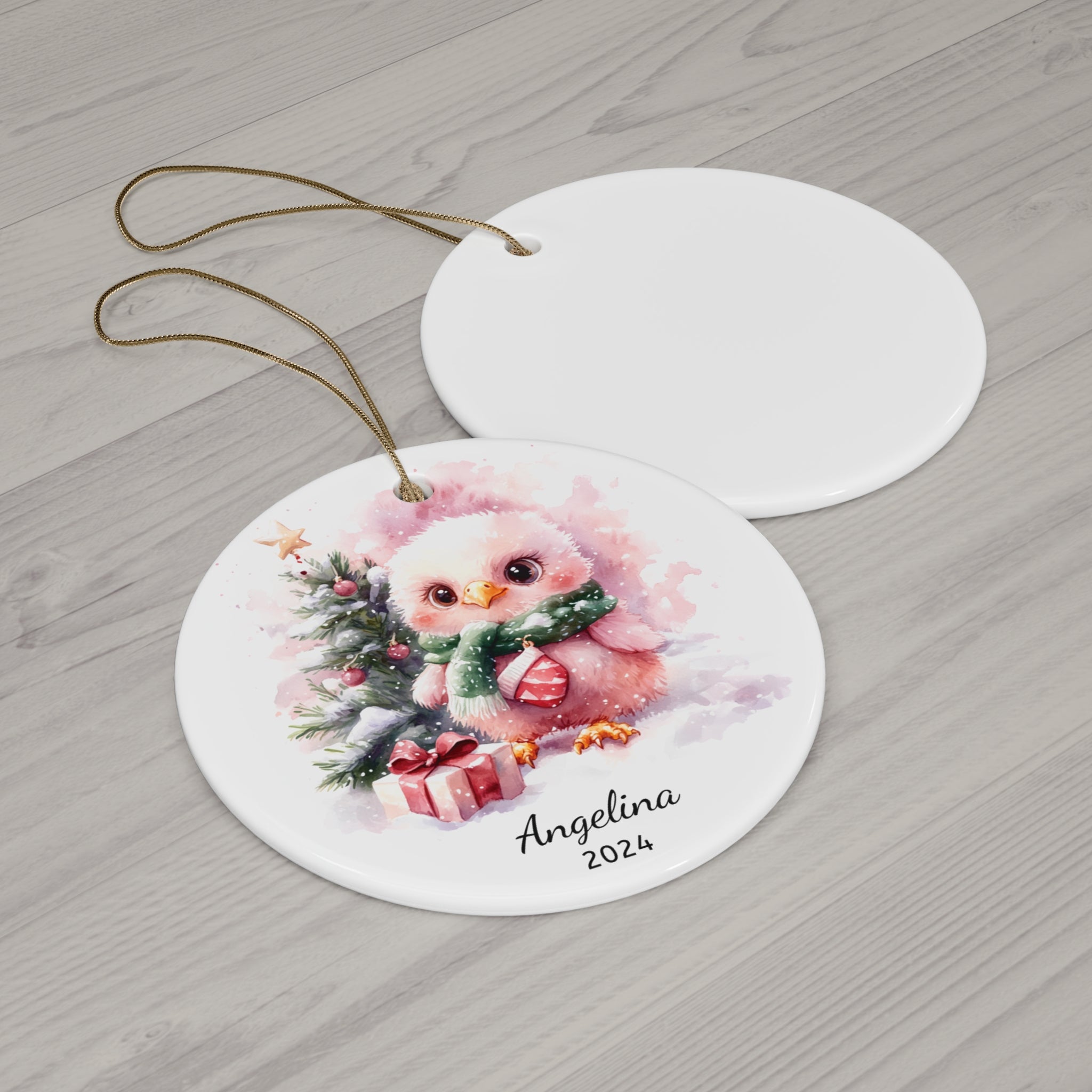 Personalized Fluffy Baby Eagle Chick Ornament