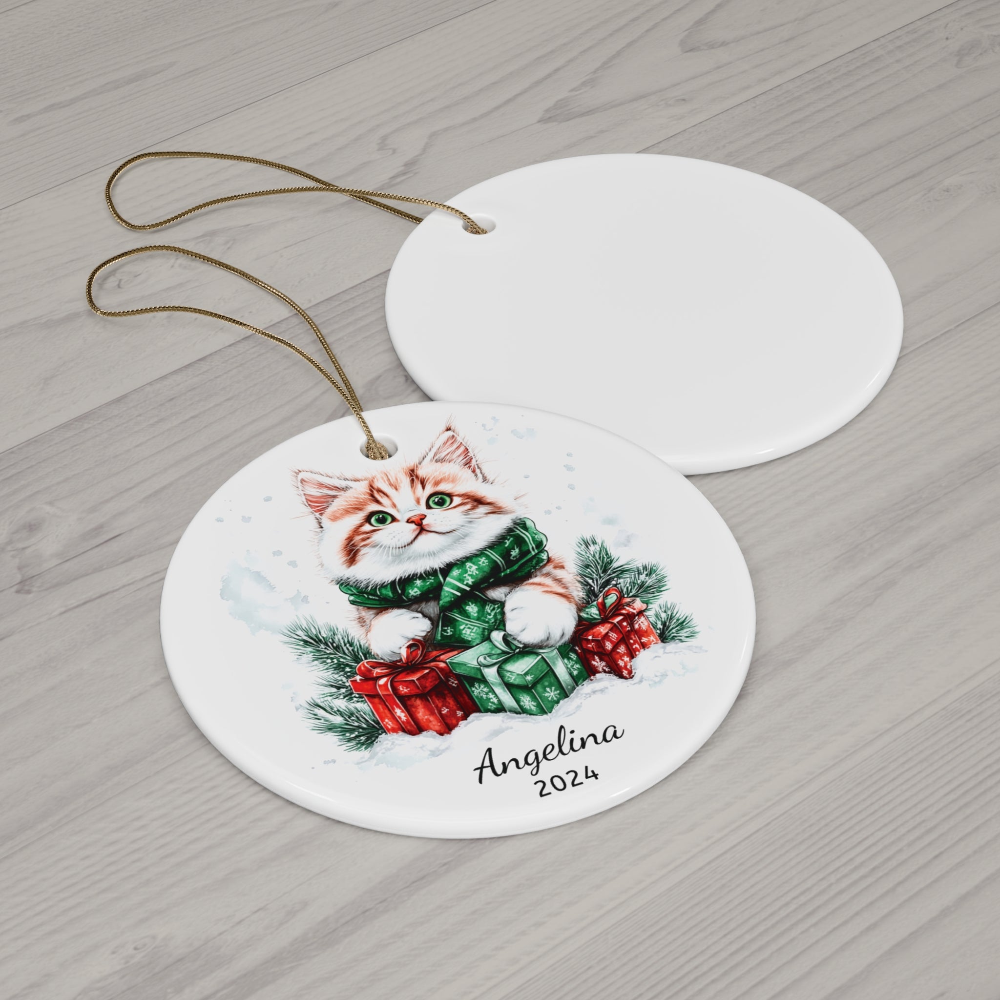 Personalized Christmas Cat Gift Ornament