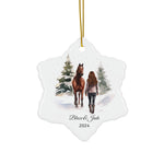 Personalized Horse & Girl Winter Ornament (4 Shapes)