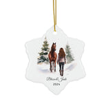 Personalized Horse & Girl Winter Ornament (4 Shapes)