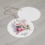 Personalized Snowy Branch Bald Eagle Chick Ornament